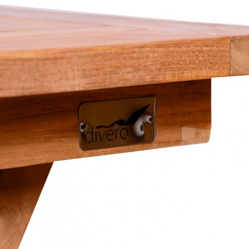 Jedálenský stôl DIVERO, ošetrené masívne teakové drevo,