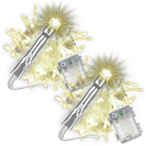 Sada vianočných LED reťazí, 100 LED, teplá biela, 2 ks