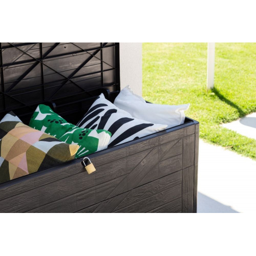 WOOD záhradný plastový úložný box 420 L, grafit