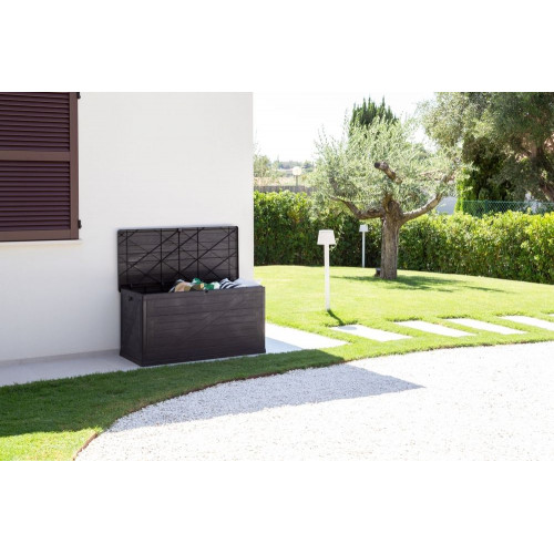 WOOD záhradný plastový úložný box 420 L, grafit