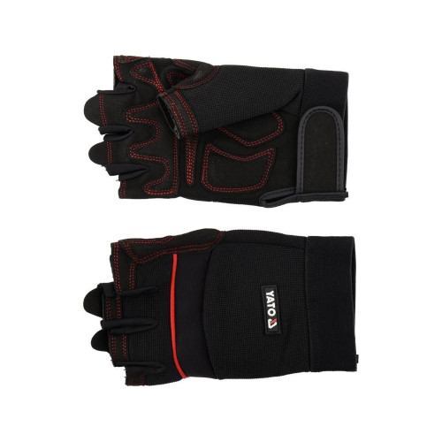 Bezprstové pracovné rukavice syntetická koža veľkosť 8