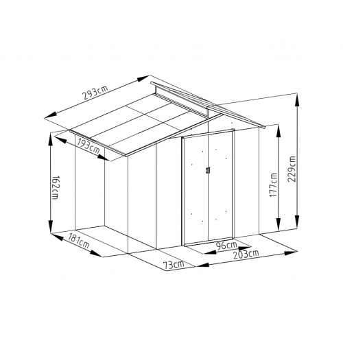 Záhradný domček OSCAR E-B - 229 x 292 x 193 cm