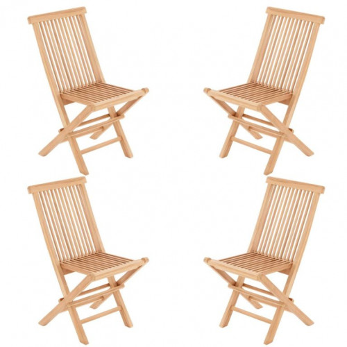 Skladacia stolička z teakového dreva DIVERO, 4 kusy