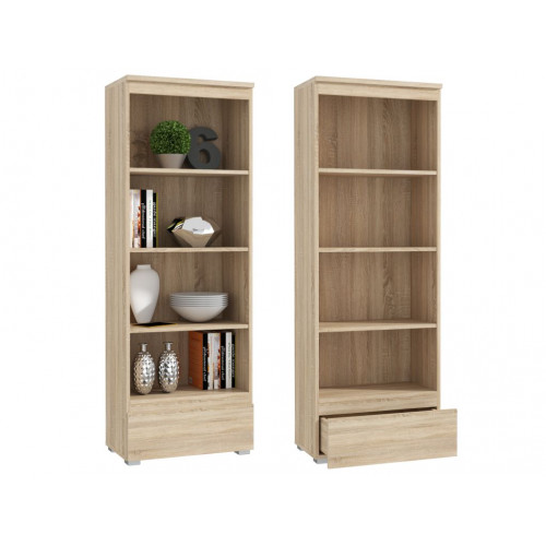 Policová skriňa so zásuvkou, 183 x 65 cm, farba dub sonoma