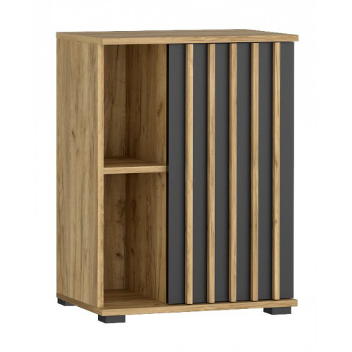 Nočný stolík do spálne 60 cm s lamelovými dvierkami