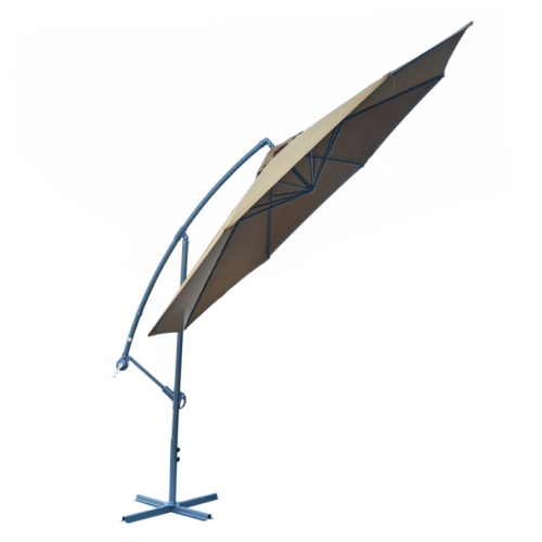 Slnečník kovový  ø 350 cm - hnedá