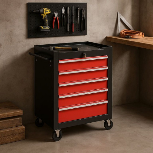 TIMBERTECH vozík na kolieskach, 5 zásuviek s vložkami