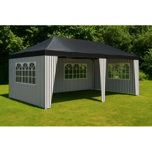 Záhradný párty stan - 3 x 6 m, antracit + 6 bočníc
