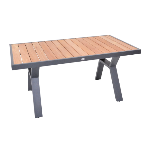 Jedálenský stôl na terasu hliník/teak grafit 138x80 cm
