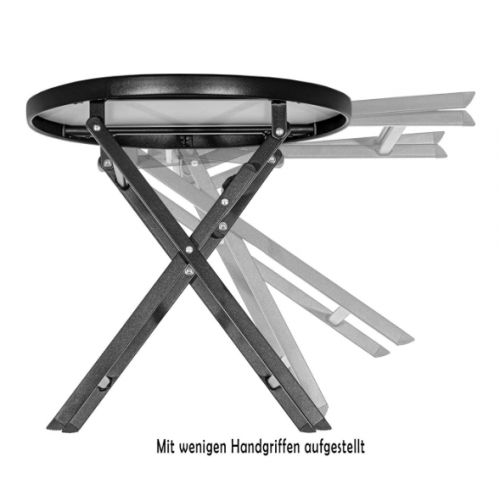 Odkladací stolík so sklenenou doskou, sivý mramor, Ø 45 cm