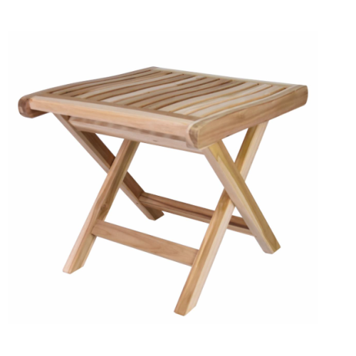 Skladacia teaková stolička Divero do kúpeľne, 45 cm Skladacia teaková stolička Divero do kúpeľne, 45 cm