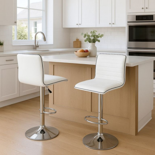 Sada 2 bielych barových stoličiek – moderné