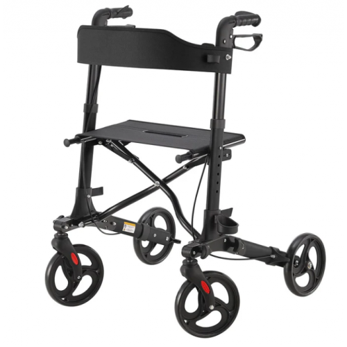 Skladacie hliníkové chodítko Vital, sedadlo a nákupnou taška