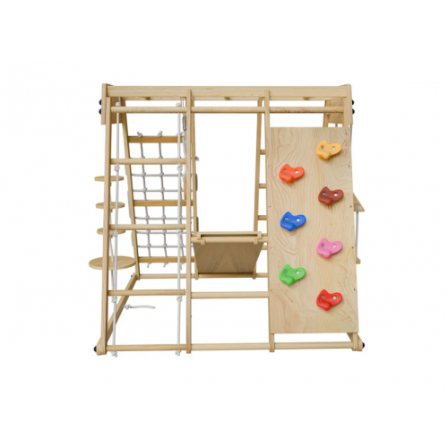 Detské vnútorné drevené ihrisko so šmykľavkou, skladacie veľ