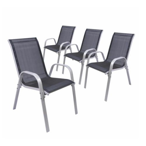 Stohovateľné záhradné stoličky, sada 4 ks