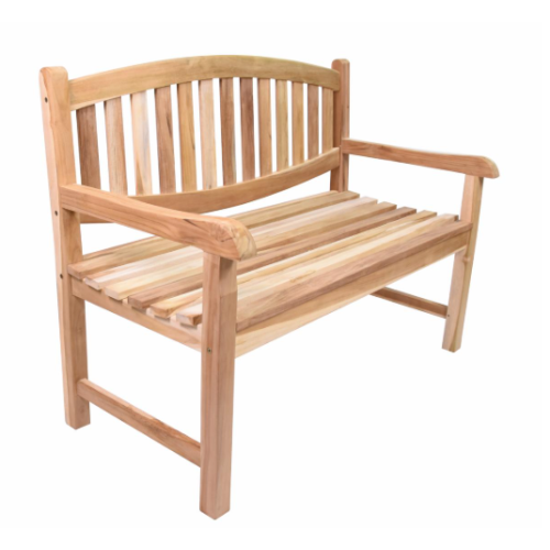 Záhradná lavička DIVERO, teakové drevo, neošetrené, 120 cm