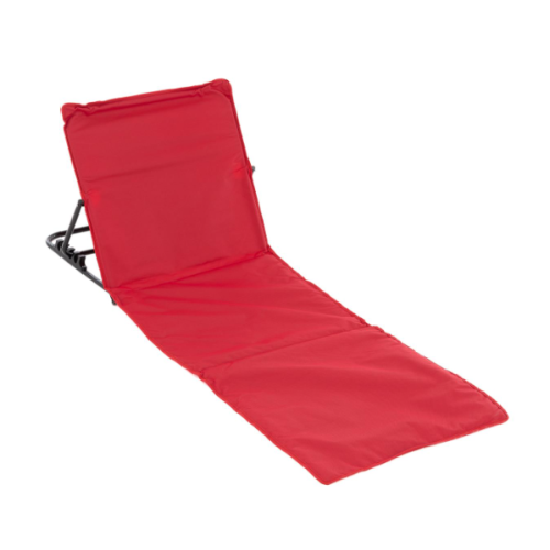 Polstrovaná plážová podložka s opierkou chrbta, červená