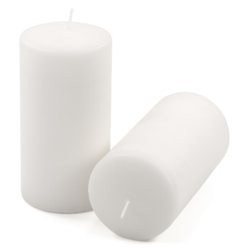 Biela parafínová sviečka 15 cm, doba horenia 65 hodín, 2 ks