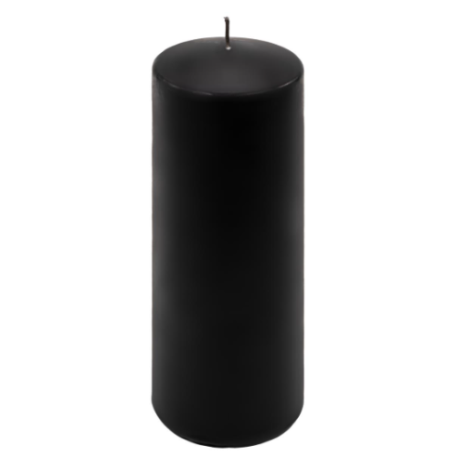 Čierna parafínová sviečka 20 cm, doba horenia 80 hodín, 2 ks