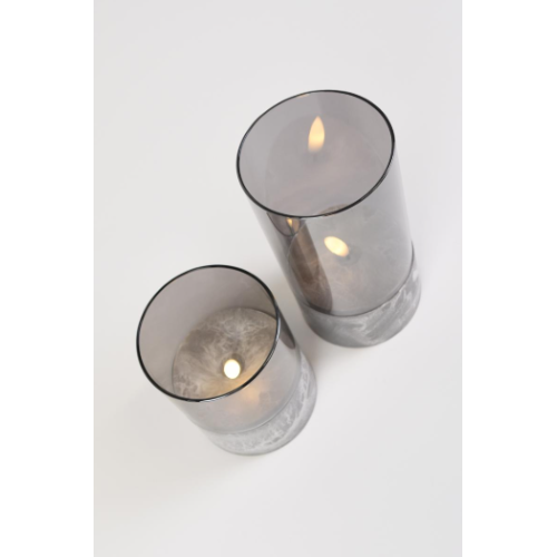 Sada 3 LED sviečok v sklenených pohároch, podstavec, časovač