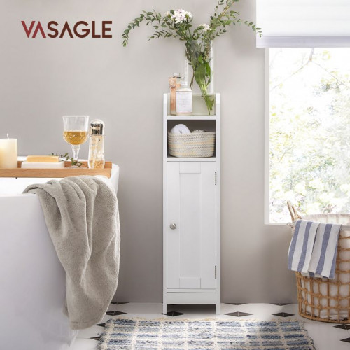 VASAGLE kúpeľňová skrinka biela 80 cm, nastaviteľná polica VASAGLE kúpeľňová skrinka biela 80 cm, nastaviteľná polica