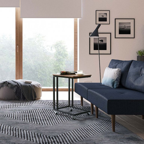 VASAGLE odkladací stolík na kolieskach, hnedý/čierny