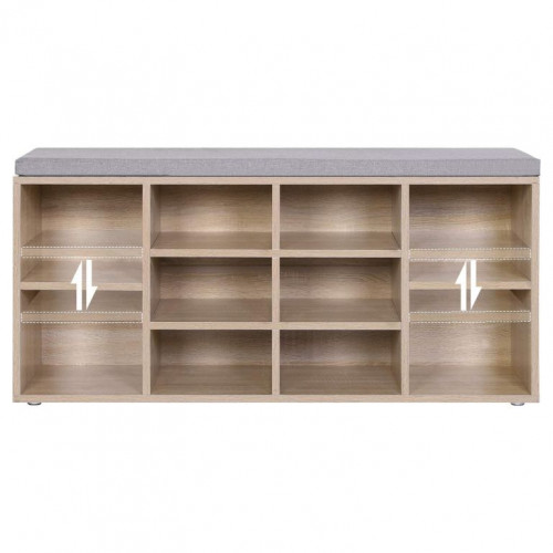 VASAGLE botník s lavicou a 10 priehradkami, dub,104×30×48 cm