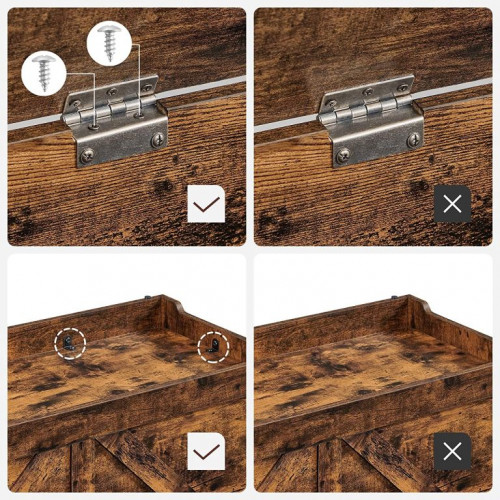 Úložná lavica VASAGLE 100×40×46 cm, rustikálna hnedá