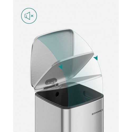 SONGMICS 30l pedálový odpadkový koš z nerezu, Soft Close