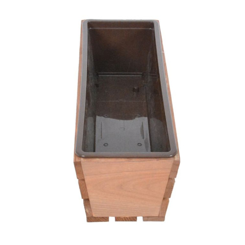 Drevený truhlík s plastovou vložkou 51 cm hnedý borovicový