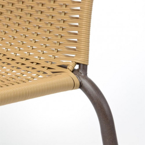 Záhradná bistro stolička – stohovateľná, béžová