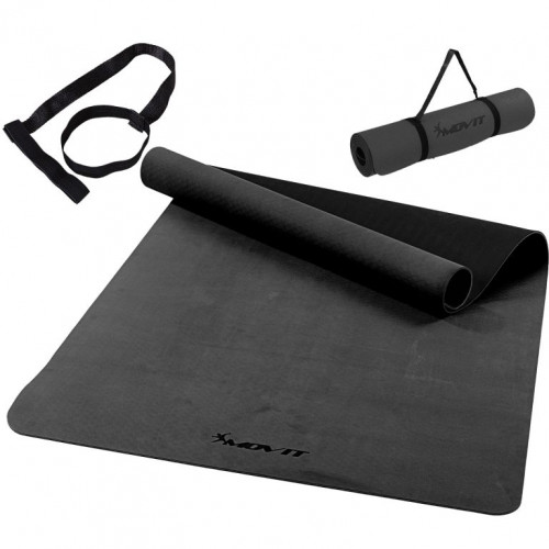 Fitness podložka na jogu, 190 × 100 × 0,6 cm, sivá