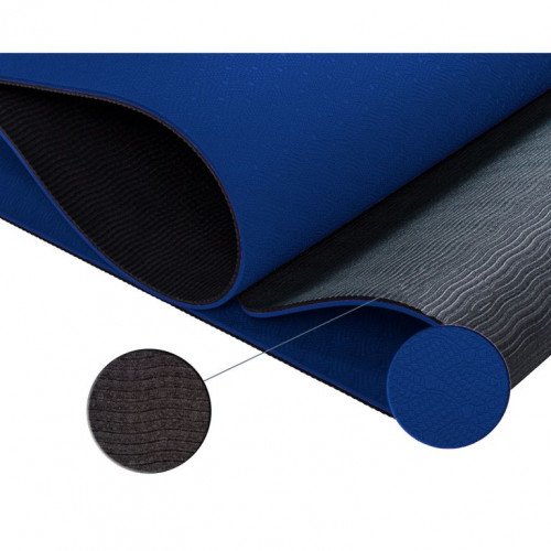 Fitness podložka na jogu 190 × 100 × 0,6 cm tmavomodrá