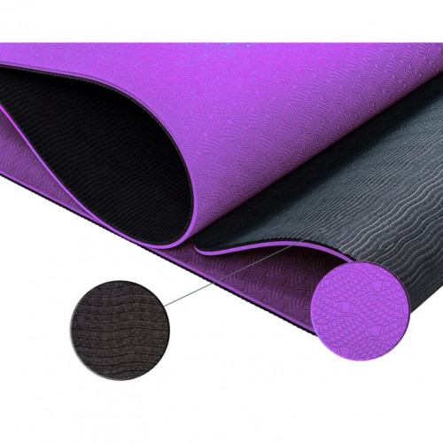 Fitness podložka na jogu 190 × 100 × 0,6 cm fialová