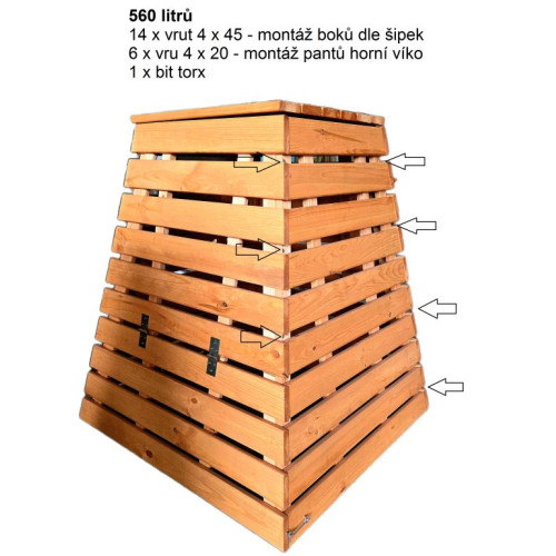 Drevený kompostér 560 L pyramída - česká výroba, zelený