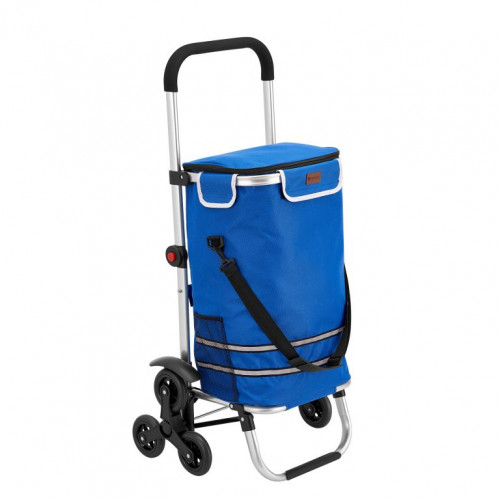 Nákupný vozík 3 v 1 na schody - objem 56 l, modrý