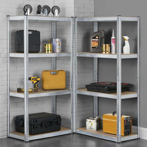 Kovový regál Easy 2 ks 160x80x40 cm, 4 police, nosnosť 640kg