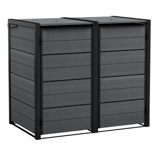 KETER HIDE AWAY skriňa na 2 popelnice 120L tmavošedá/antrac.