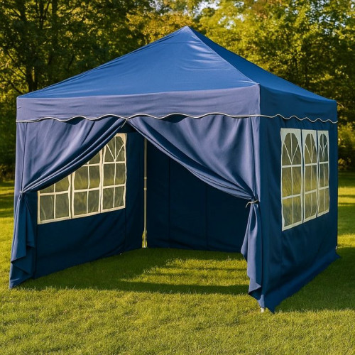 INSTENT záhradný párty stan - 3 x 3 m, modrá + 4 bočnice