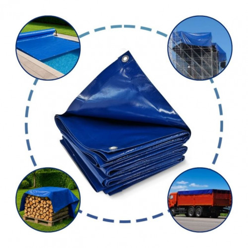 JAGO Plachta 650 g/m², hliníkové oká, modrá, 5 x 7 m