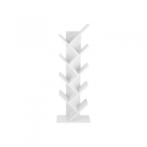 Dizajnová knižnica v tvare stromu, biela, 8 políc