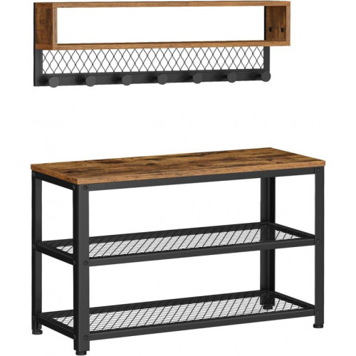 Predsieňová zostava s lavicou a botníkom, industriálny štýl