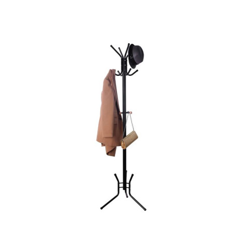 Kovový vešiak na oblečenie, 12 háčikov, čierny, výška 178 cm Kovový vešiak na oblečenie, 12 háčikov, čierny, výška 178 cm
