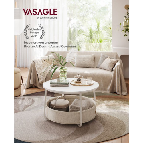 Moderný konferenčný stolík s látkovým košom