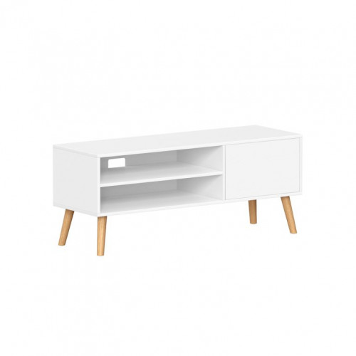 TV stolík – biely minimalistický dizajn, 120 × 40 × 49 cm