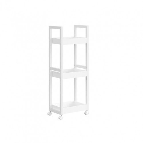 Kúpeľňový regál s kolieskami 20x30x80 cm, biely