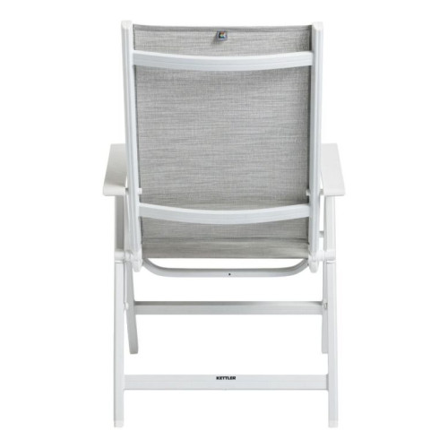 Záhradné polohovacie kreslo BASIC PLUS, biele/svetlošedé