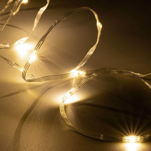 NEXOS Svetelný LED drôtik, 100 LED diód, 10 m, teplo biela