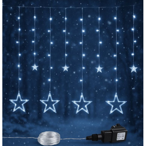 Vianočná dekorácia - svietiace hviezdy,150 LED, studenobiele