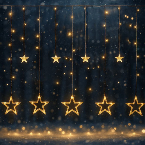 VOLTRONIC Vianočný záves hviezdy 150 LED, teplá biela